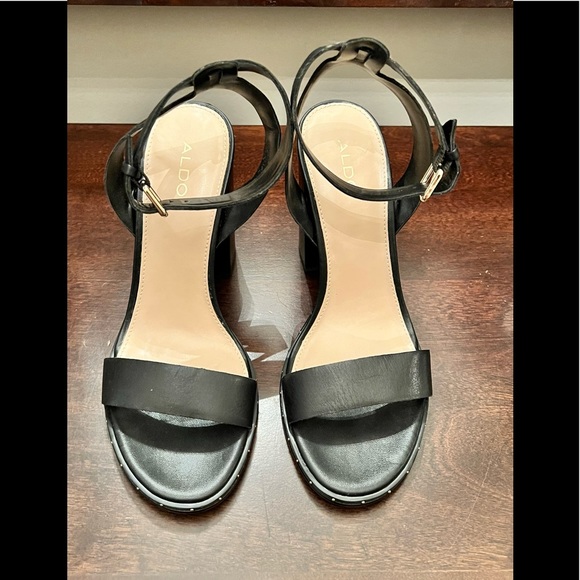 Aldo Black Block Heel Sandals - Picture 2 of 5